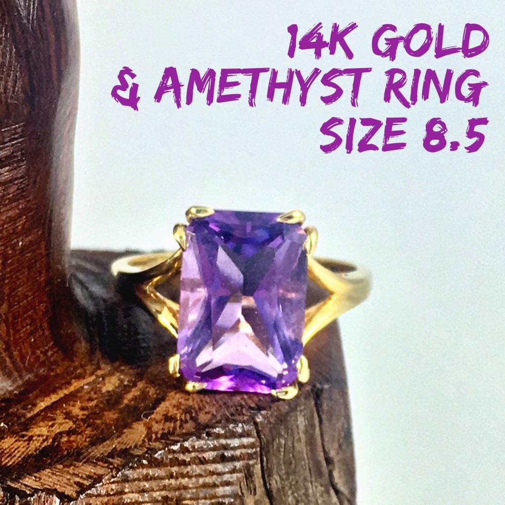 14K Gold & Amethyst Ring